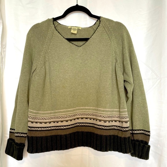 Eddie Bauer/ multi colored sweater with folded sleeves.​​​​​​​​ - Picture 1 of 5